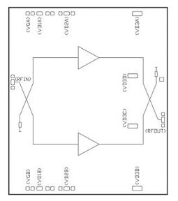 GaAs MMIC パワーアンプ34dBm 22GHz-25GHz SAC3148