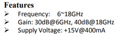 スロープゲインアンプモジュール　6～18GHz SAC1247